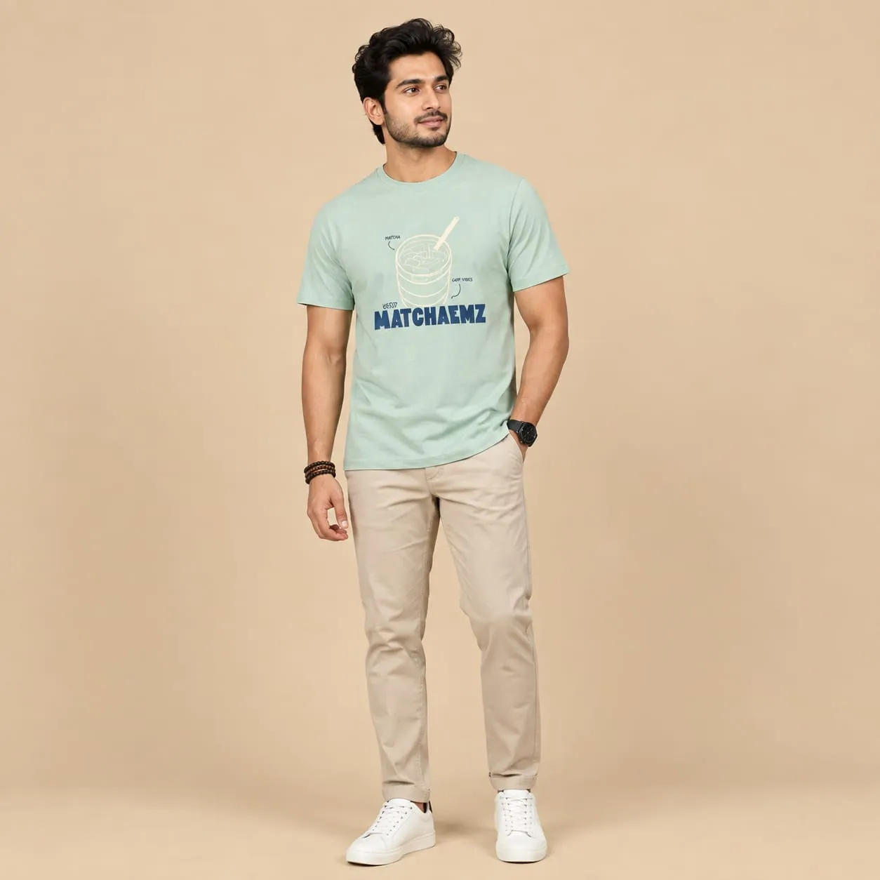 Sea-foam green crew-neck t-shirt