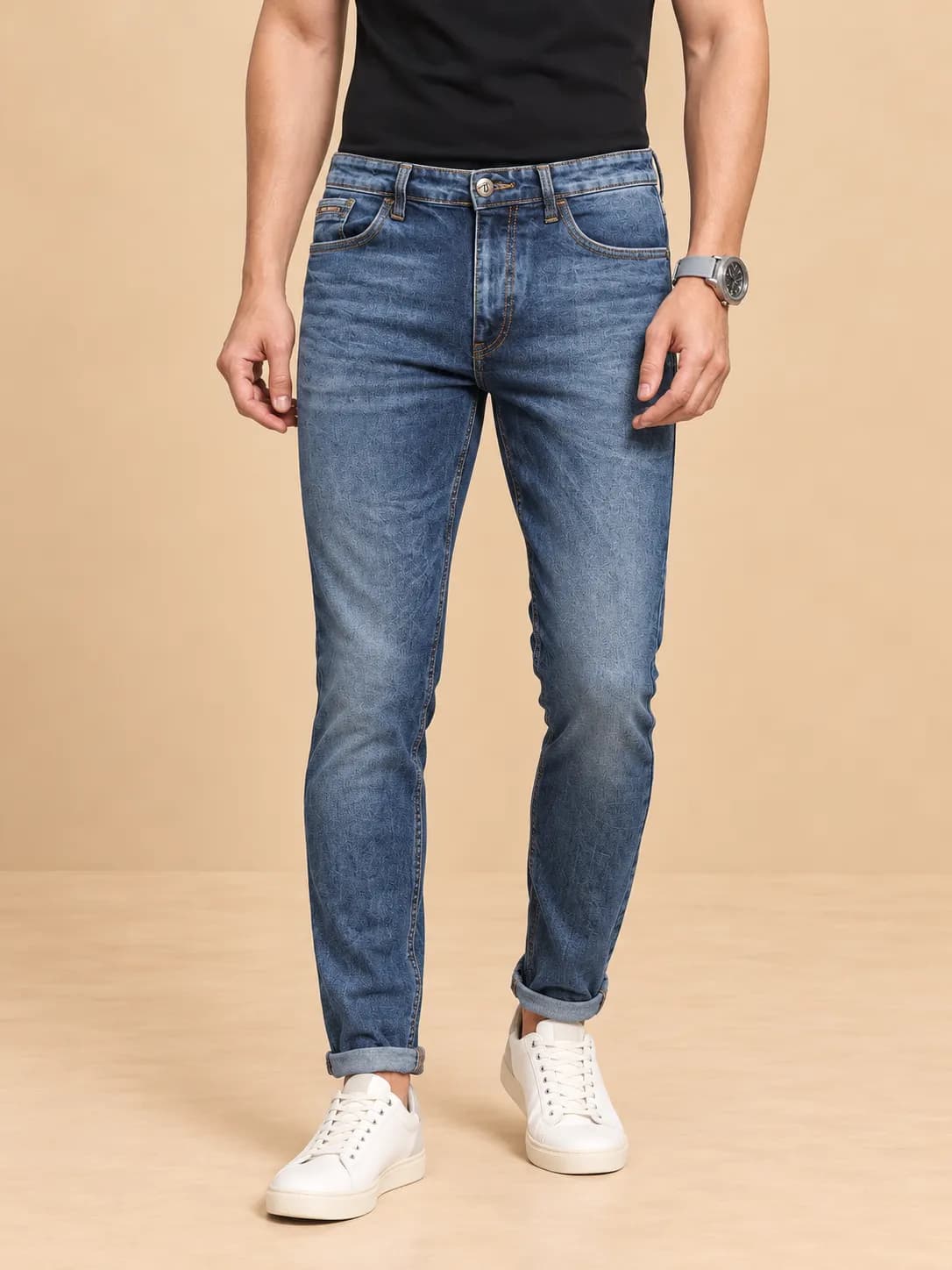 Men's blue slim jeans
