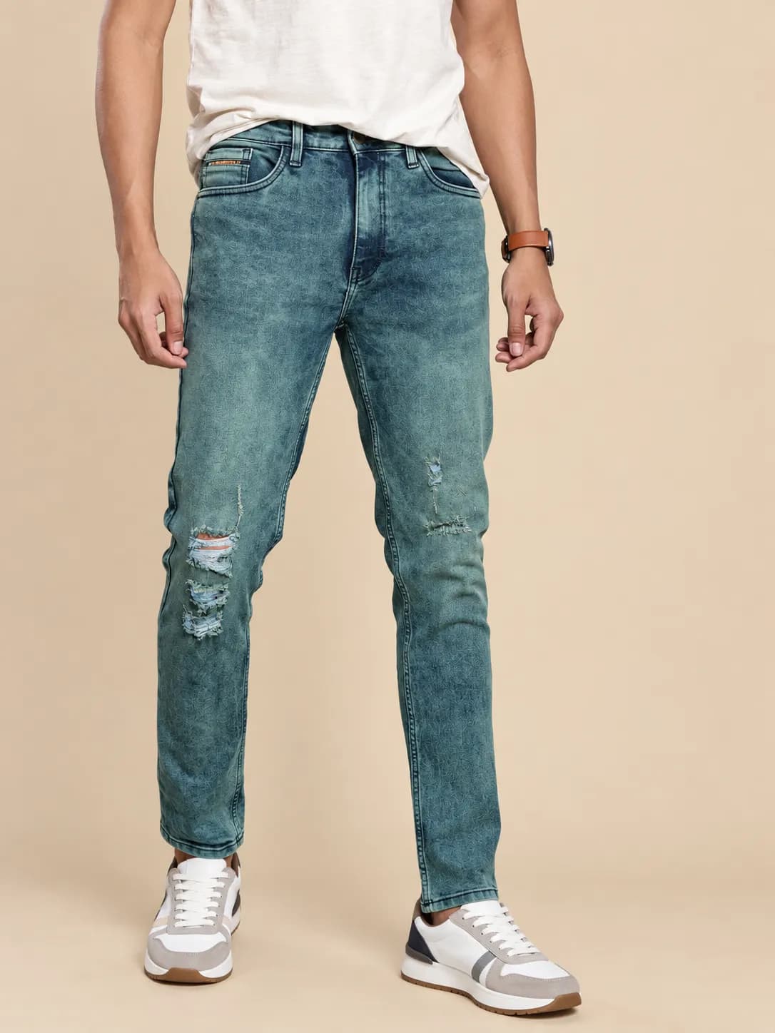 Men's blue regular casual jeans