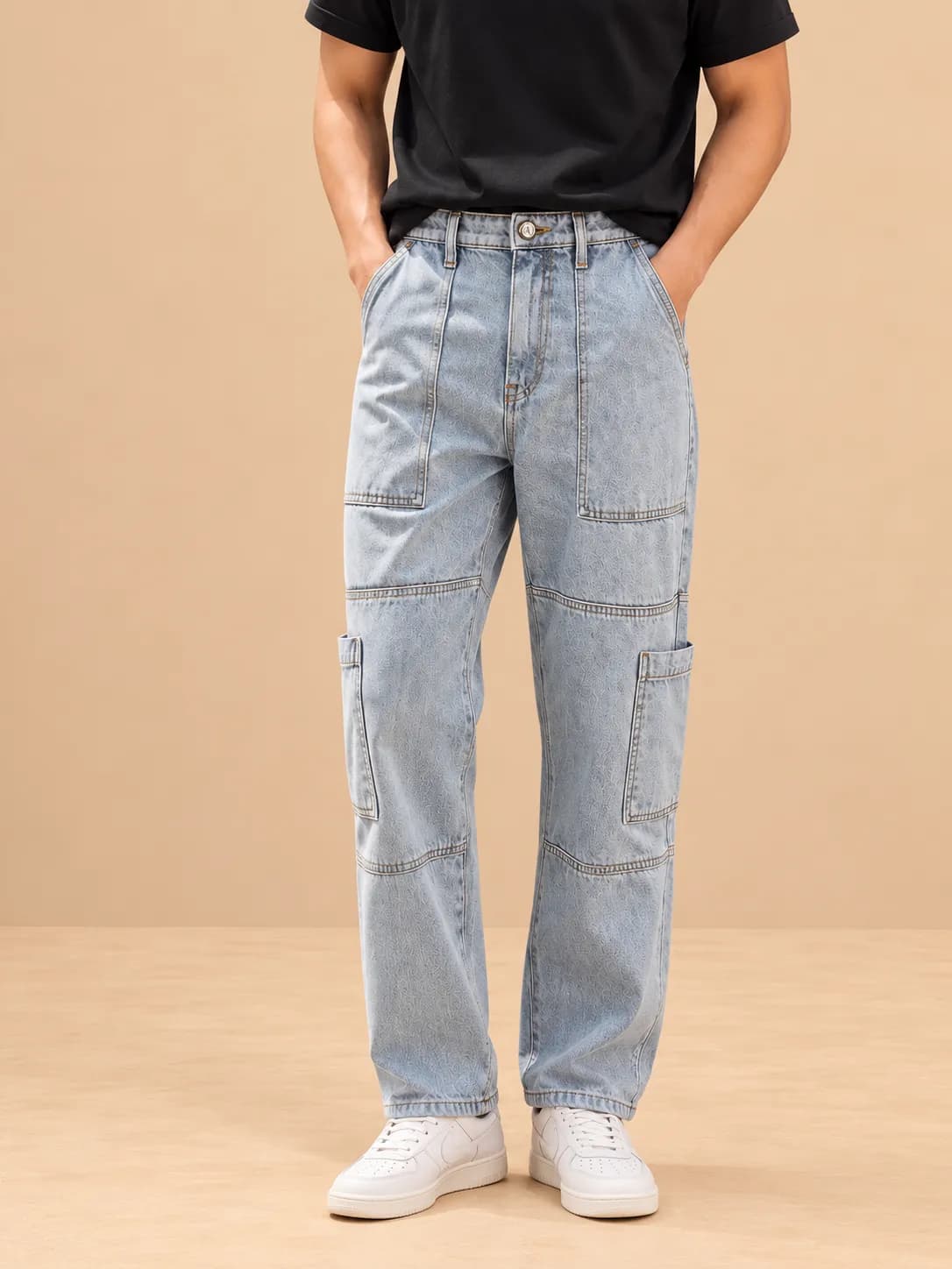 Mens grey Regular jeans