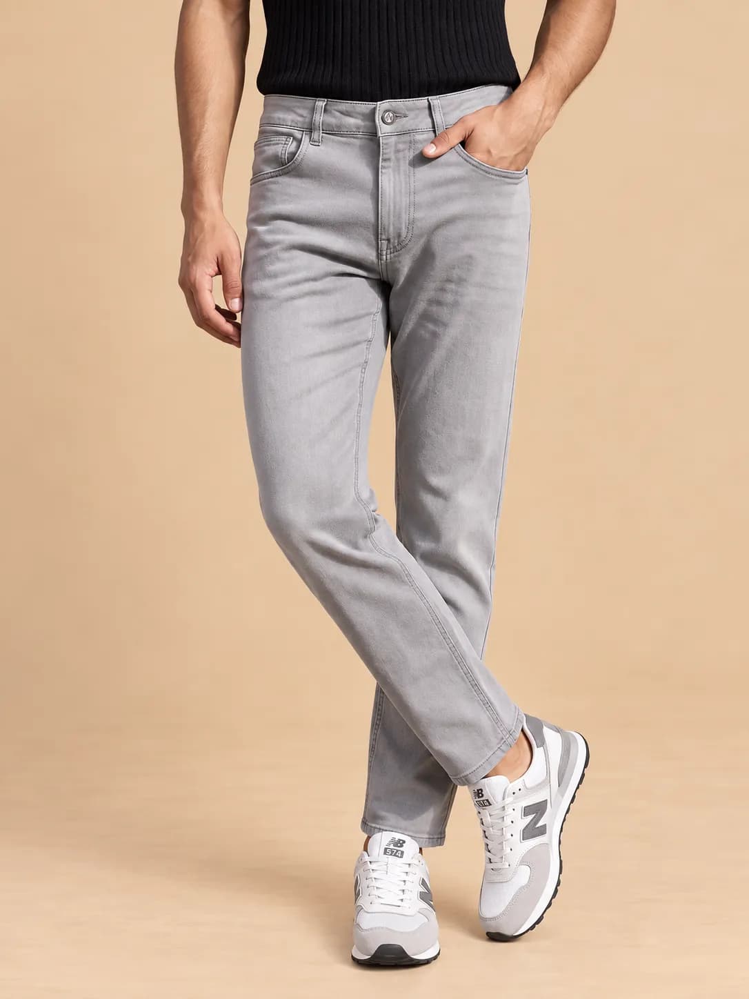 Men's Grey casual jeans