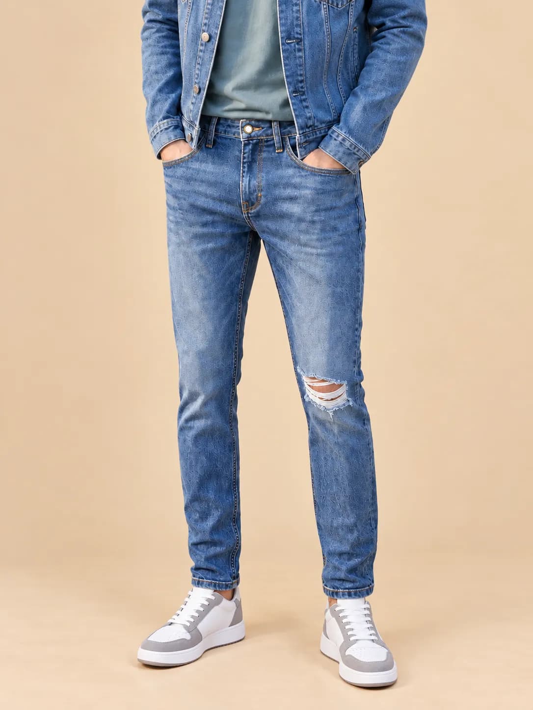 Mens blue streched jeans