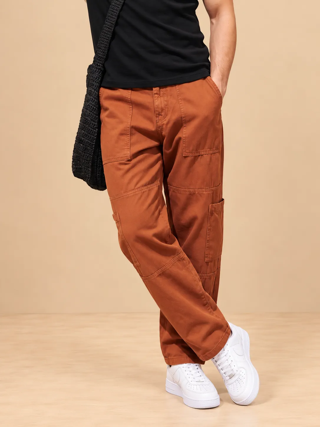 Men's brown fit jeans