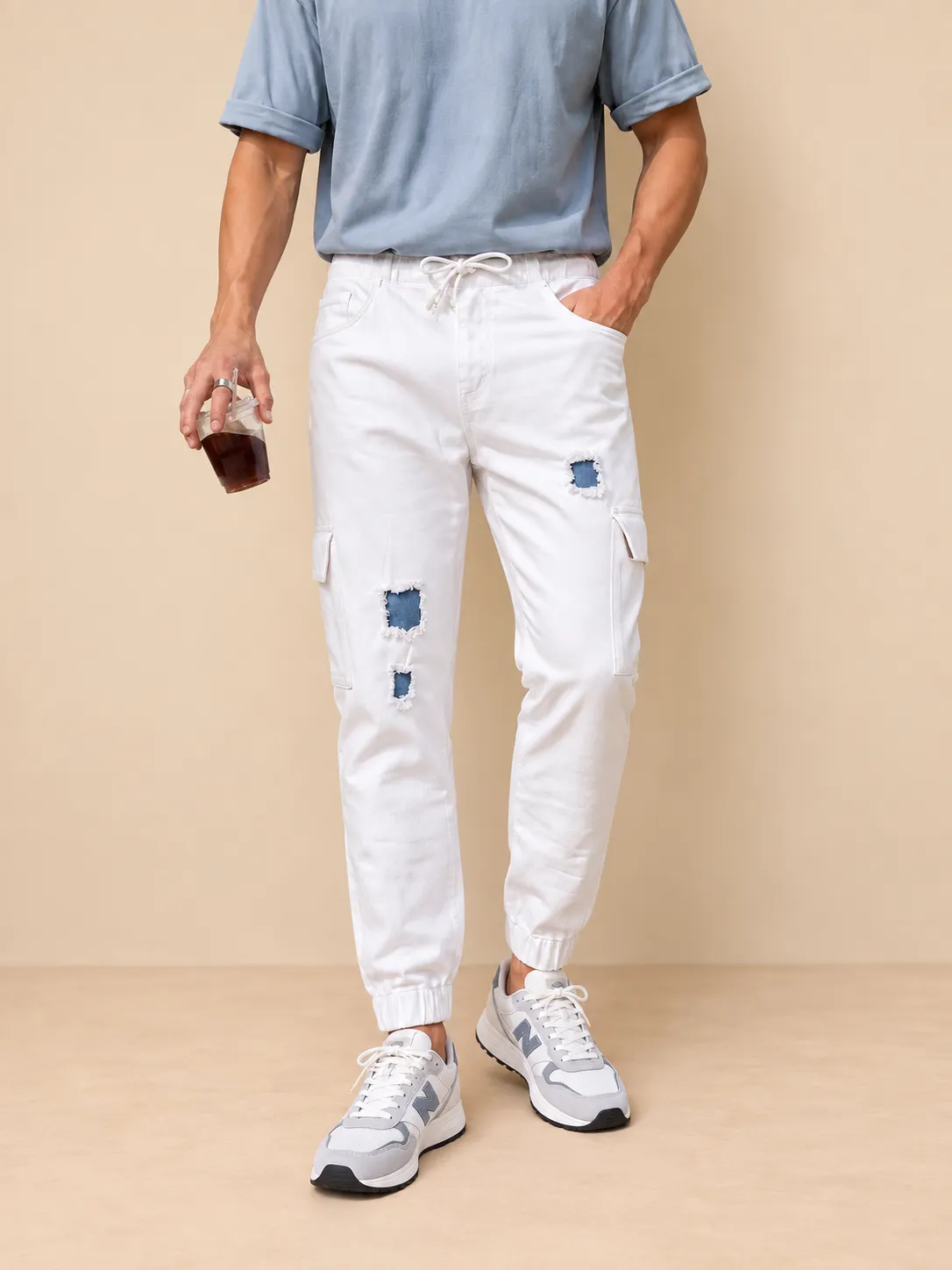 Men's white Regular fit jeans