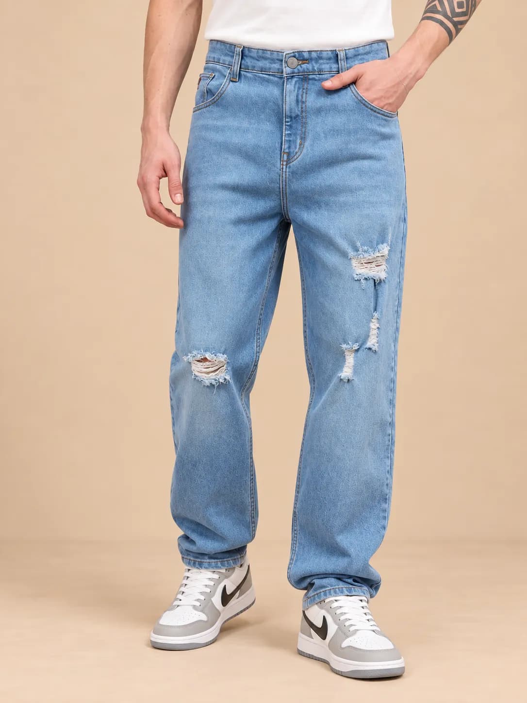 Light blue denim jeans