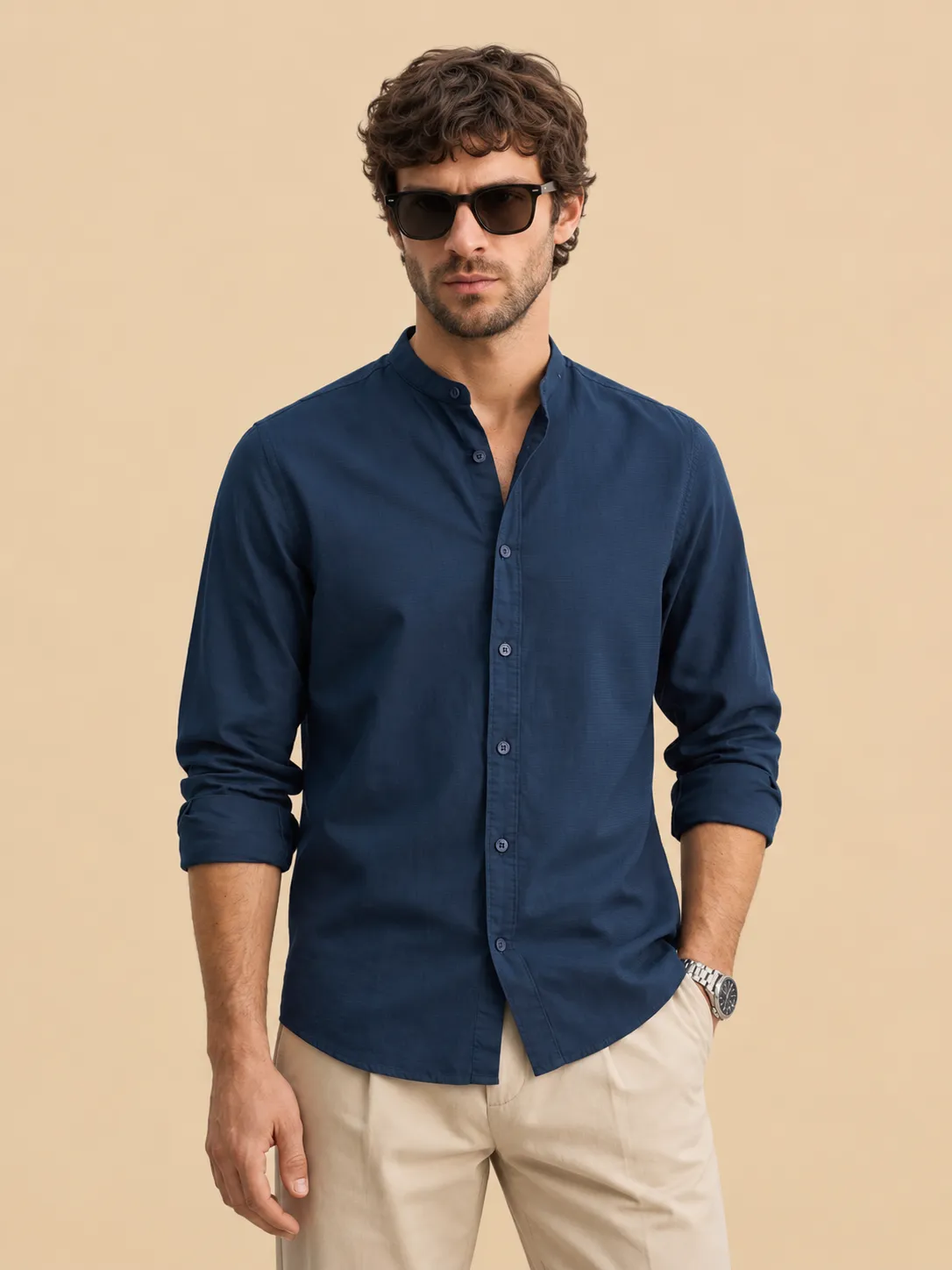 Dark blue fir regular collar