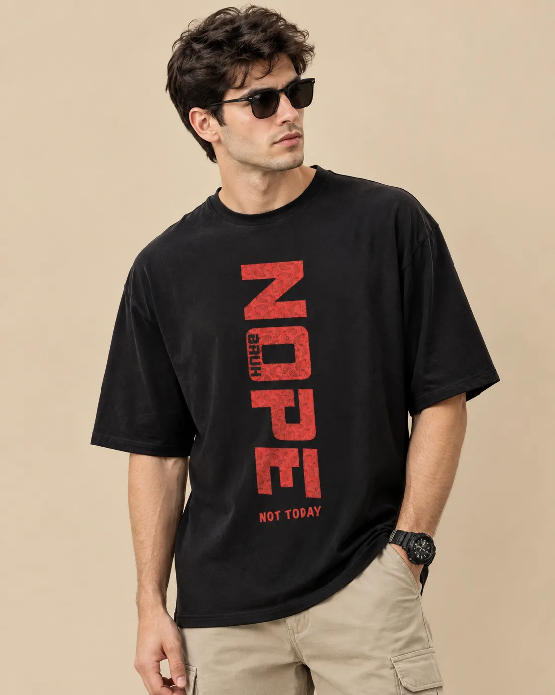 Black Nope oversized sleeveless