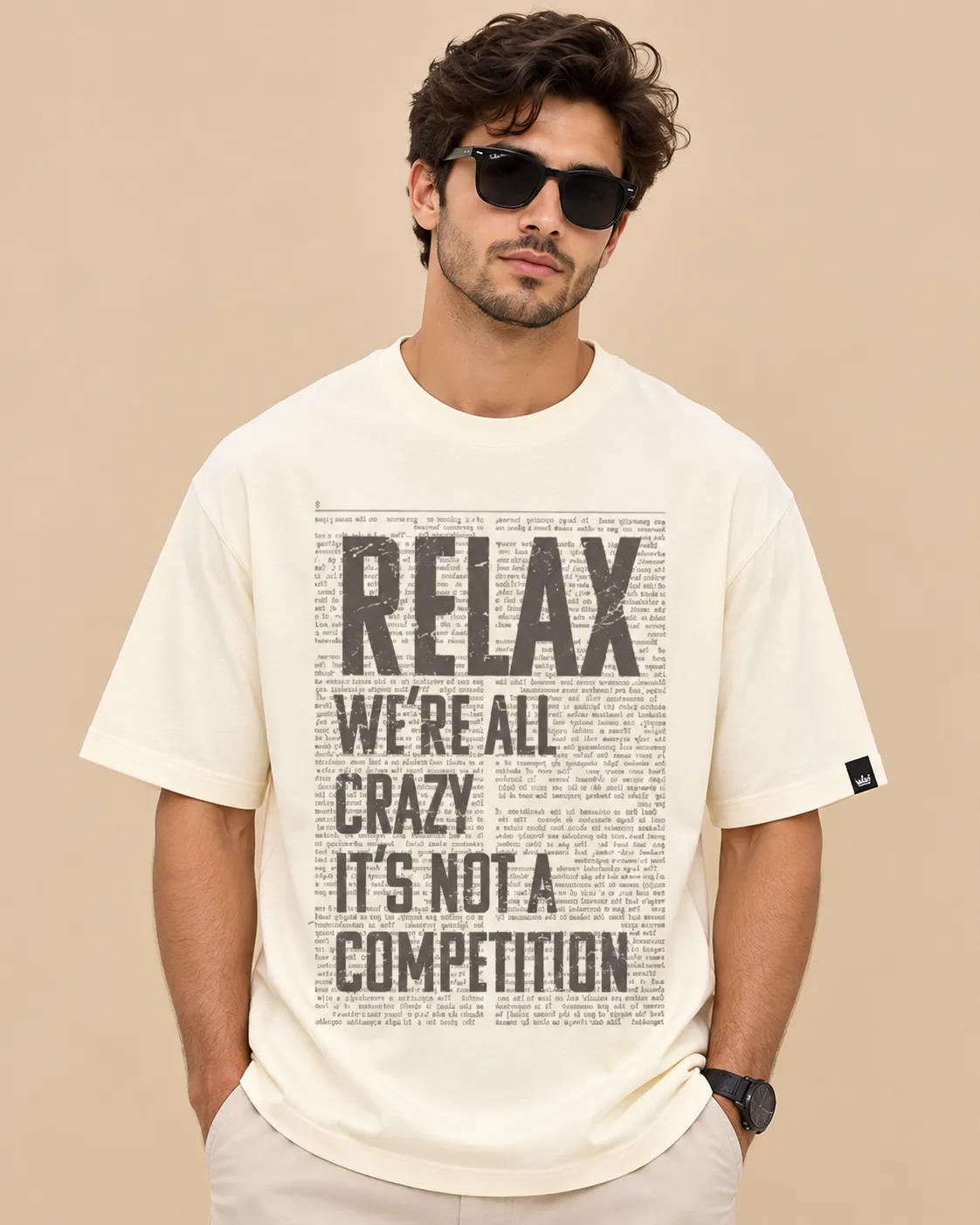 Beige Relax oversized sleeveless