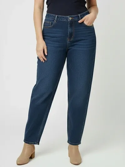 Kraus Kurve Dark Blue High-Rise Baggy Jeans