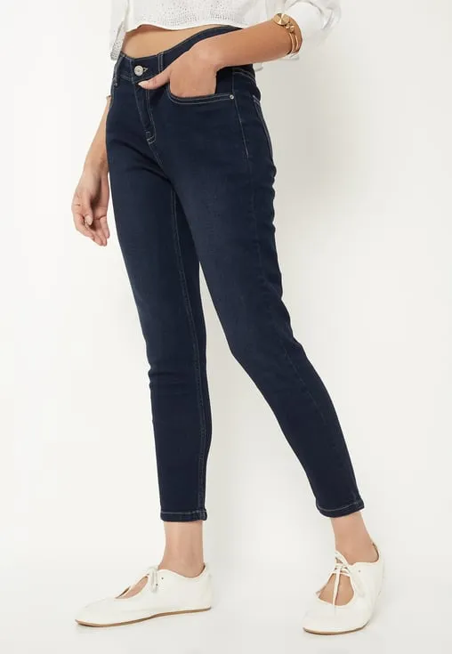 Women Solid Ankle Grazer Jeans