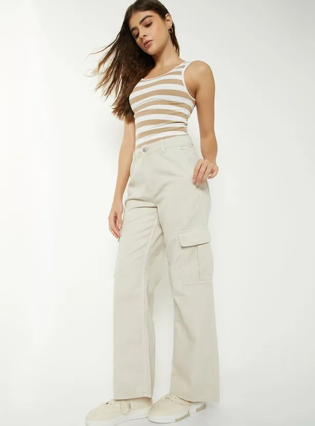 Women High-Rise Cargo Jeans