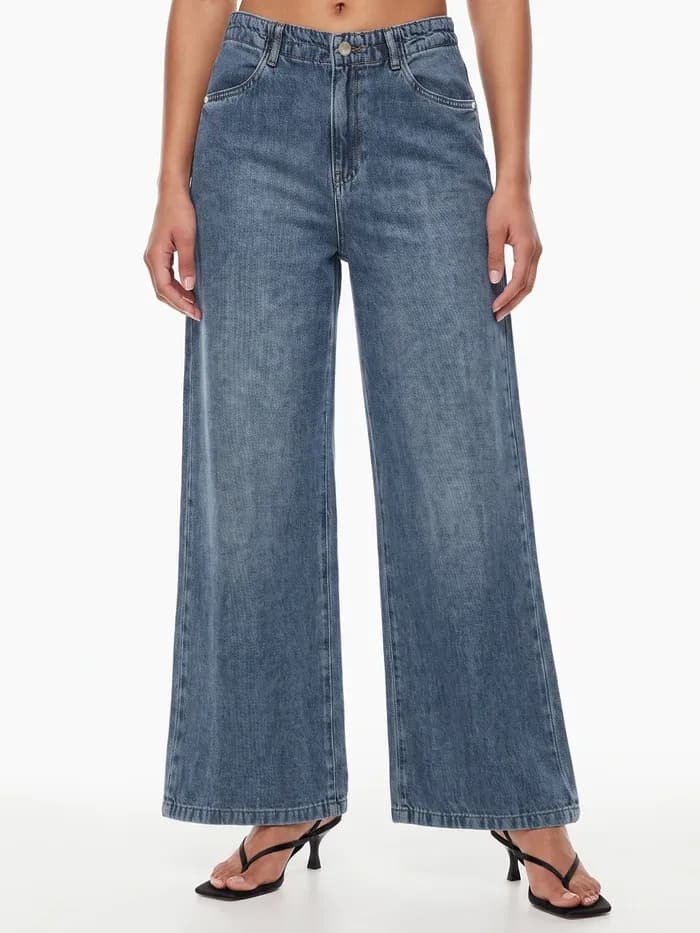 Blue High-Rise Super Wide Leg Jeans