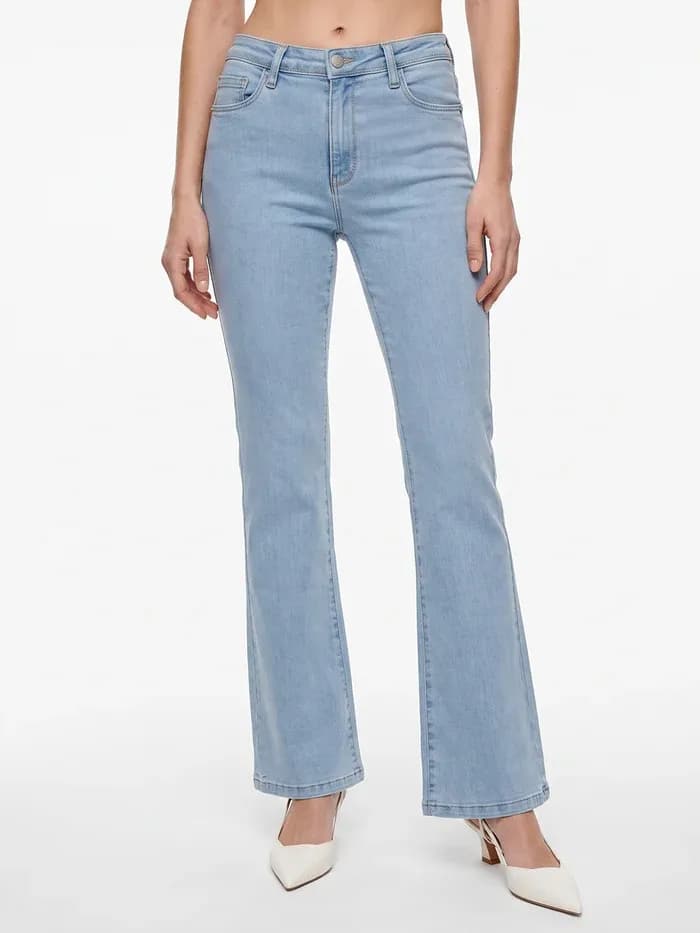 Light Blue High-Rise Mini Flare Jeans