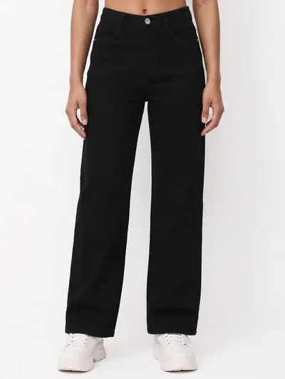 Black High-Rise Baggy Jeans