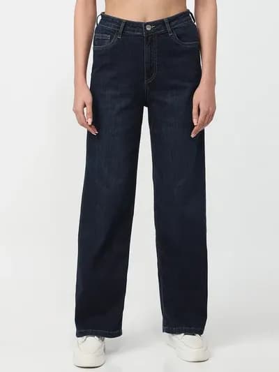 Dark Blue High-Rise Baggy Jeans