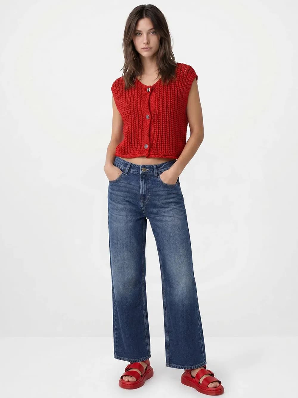 Washed Straight Fit Jeans