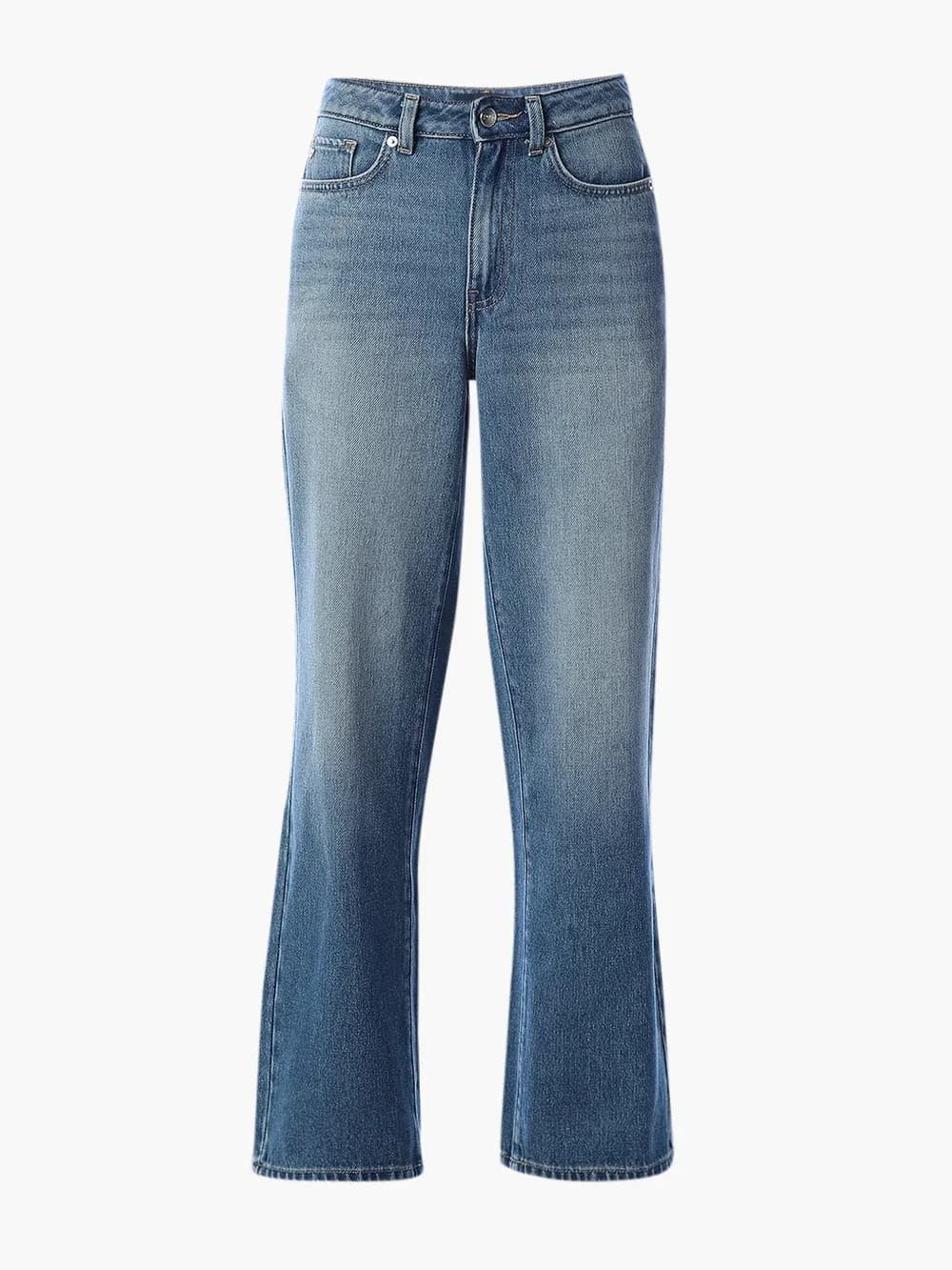 Light Blue High Rise Wide Leg Jeans