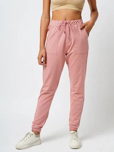 Blush Pink Mid-Rise Joggers