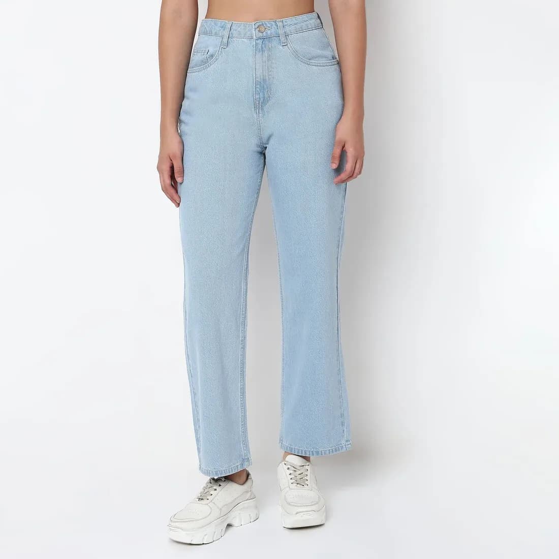 Straight Fit High Rise Jeans
